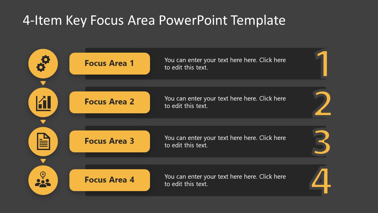 4-Item Key Focus Area PowerPoint Template