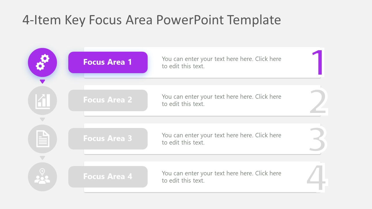 4-Item Key Focus Area PowerPoint Template