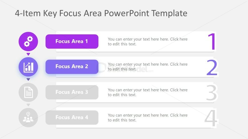 4 Item Focus Area Presentation Slide Template