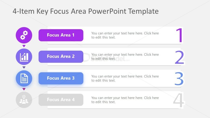 Focus Area PPT Template with Editable Text Boxes