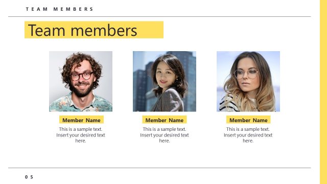 Team Members Presentation Slide with Images