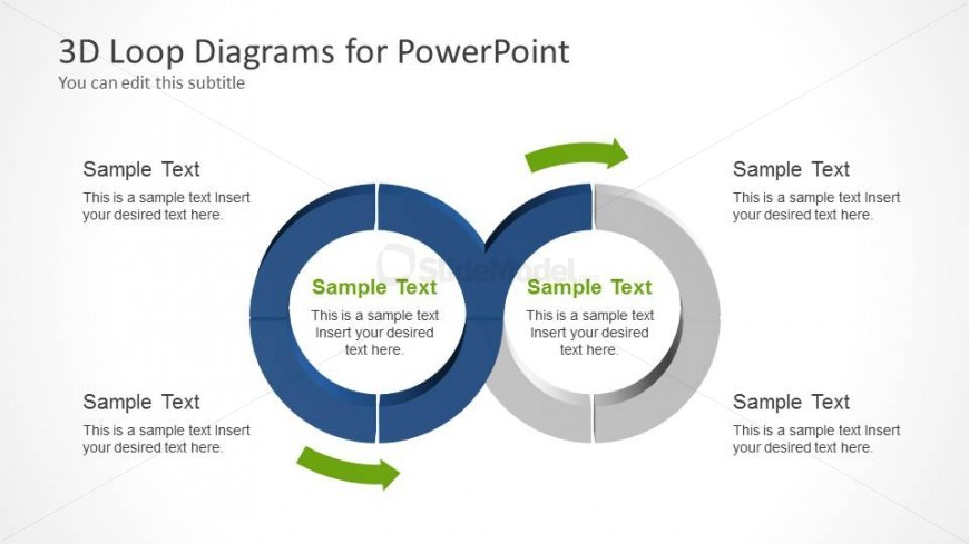 PowerPoint 3D Diagram Joined Loops