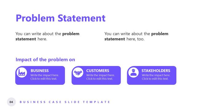 Problem Statement Slide – Business Case PPT Template