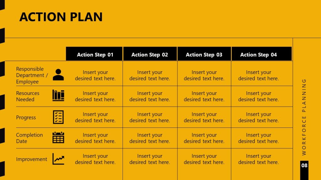 Editable Action Plan Slide for PowerPoint Template SlideModel