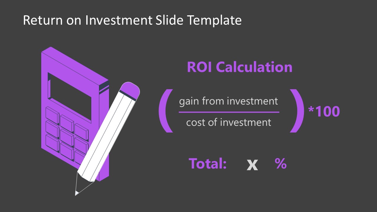 Return On Investment Roi Slide Template For Powerpoint