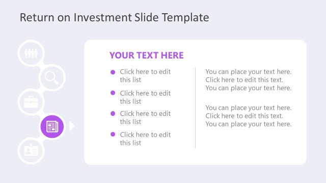 Return on Investment Slide with Infographic Icon