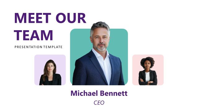 3-Team Member Meet our Team Template Slide