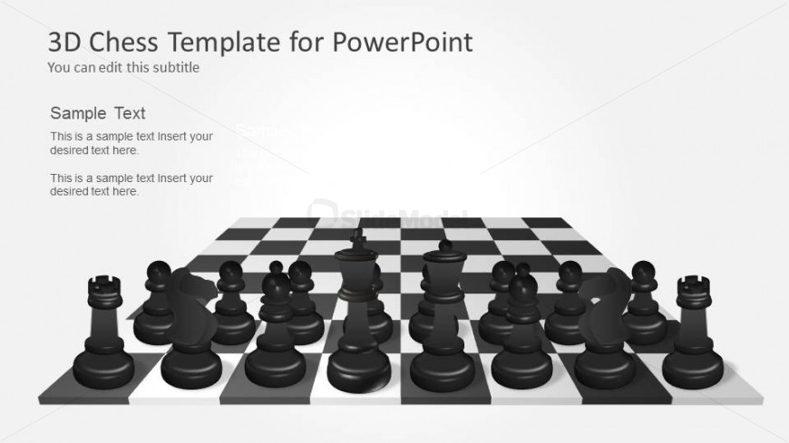 Black Chess Pieces Template for PowerPoint
