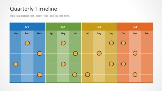 Colorful Quarterly Timeline Slide Design with Months