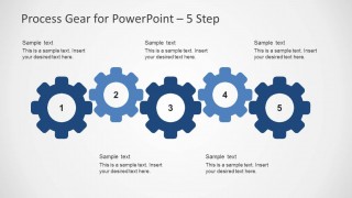 5 Steps Process Slide Design with Gear Shapes for PowerPoint