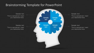 PowerPoint Brainstorming Head and Gear Scene