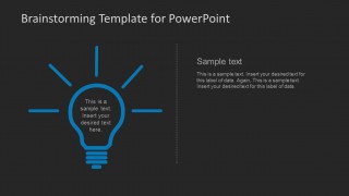 PowerPoint Clipart of Blue Light Bulb