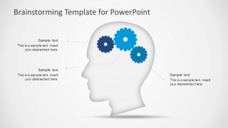 PowerPoint Shapes of Head Silhouette with Gears Brain