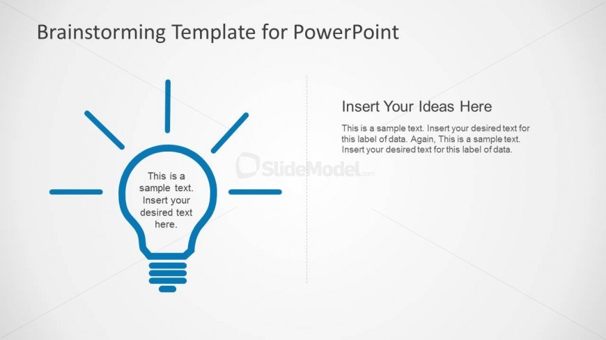 PowerPoint Flat Light Bulb Shapes