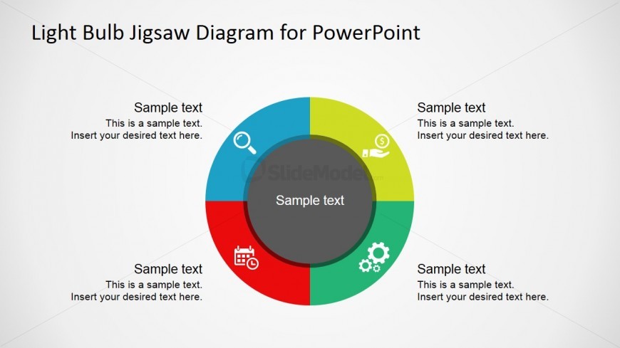 PowerPoint Diagram Concentric Circles Quadrants