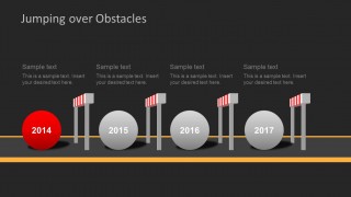 Dark Challenges & Hurdles Timeline for PowerPoint
