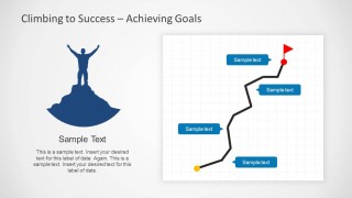 Success Slide Design with Path Tracking Illustration and Mountaineer