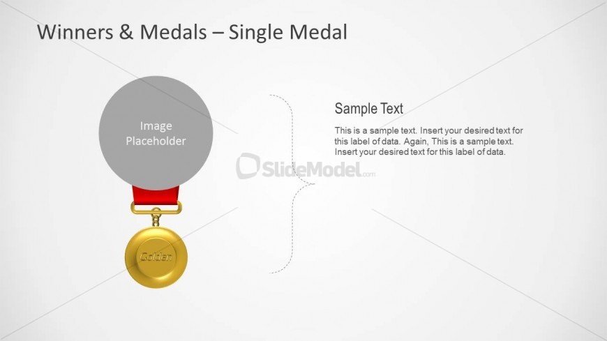 Golden Medal Shape for PowerPoint