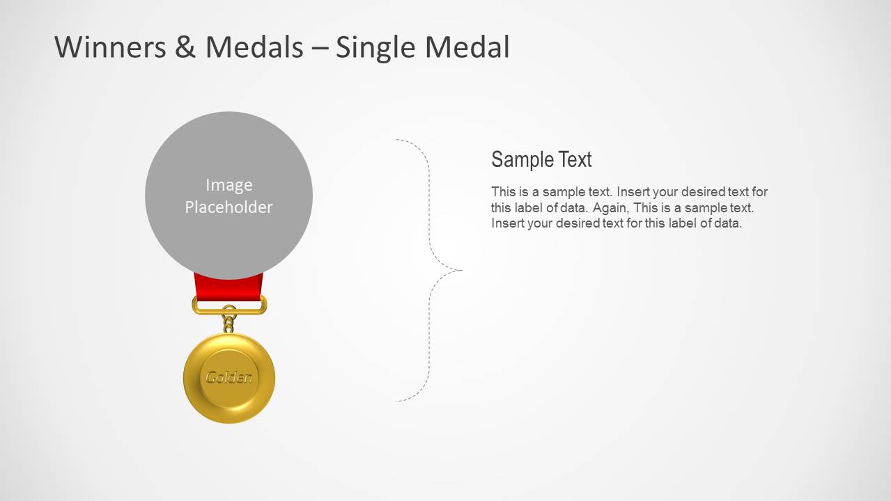 Golden Medal Shape for PowerPoint