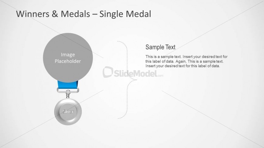 Silver Medal Shape for PowerPoint