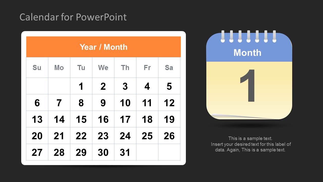 Calendar Template for PowerPoint SlideModel