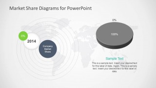 100% Market Share Diagram with Pie Chart