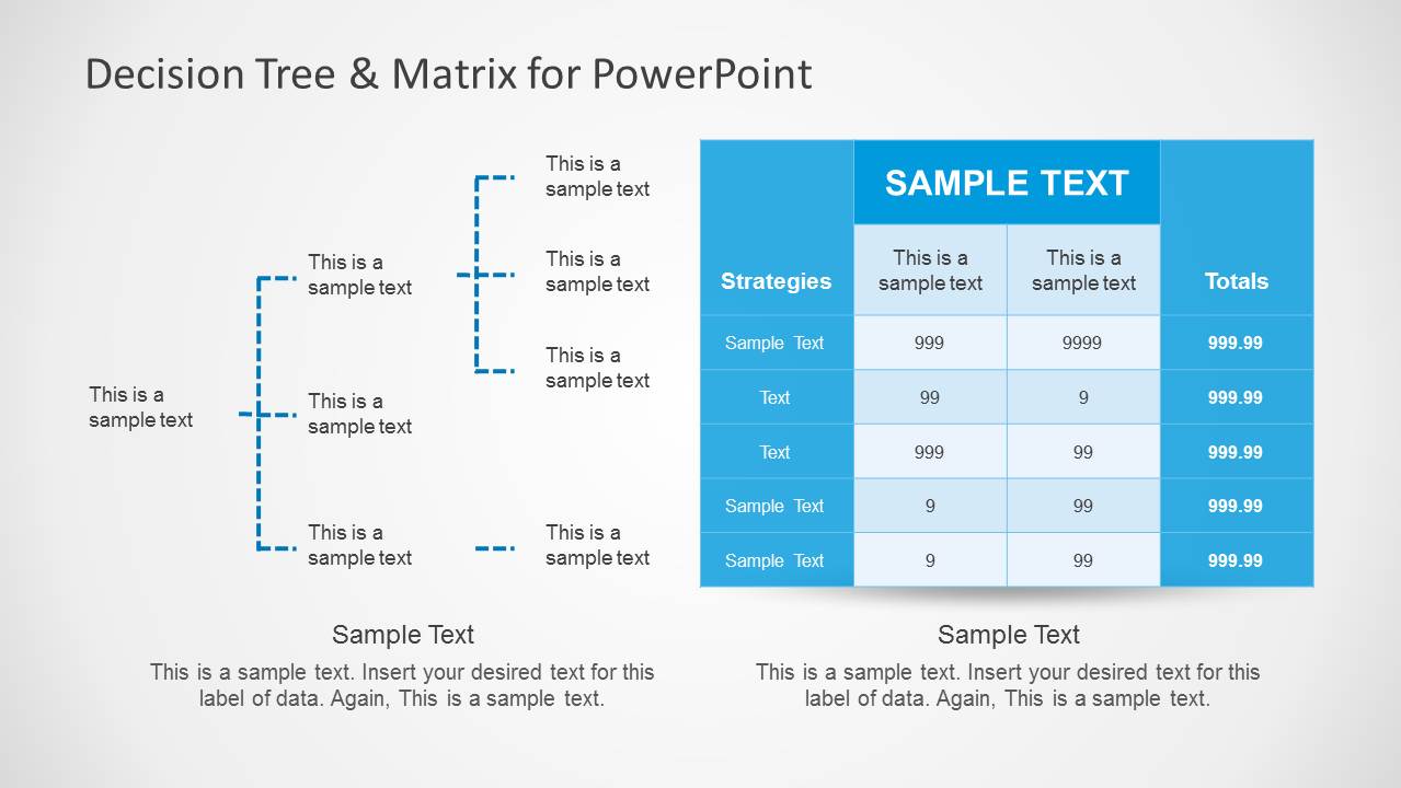 Decision Tree & Matrix Template for PowerPoint SlideModel