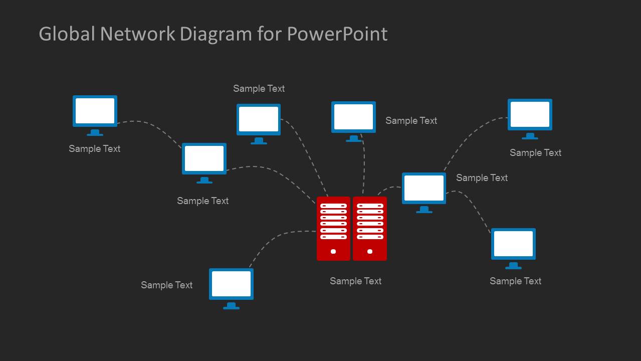 Global Network Diagram For PowerPoint - SlideModel