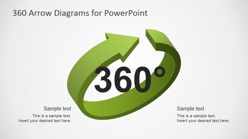 PowerPoint 3D Arrow for 360 Diagram