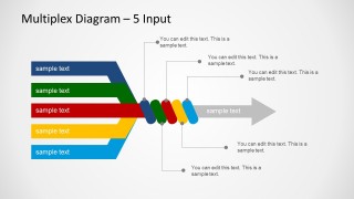 5 Input & 1 Output Diagram for PowerPoint