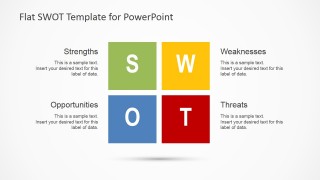 PowerPoint SWOT Analysis Diagram in Modern Flat Design