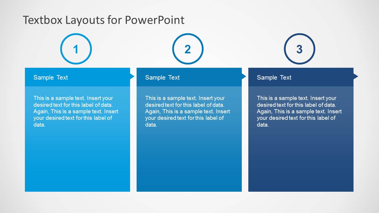3 Column Text Boxes Slide Design for PowerPoint with Numbered List