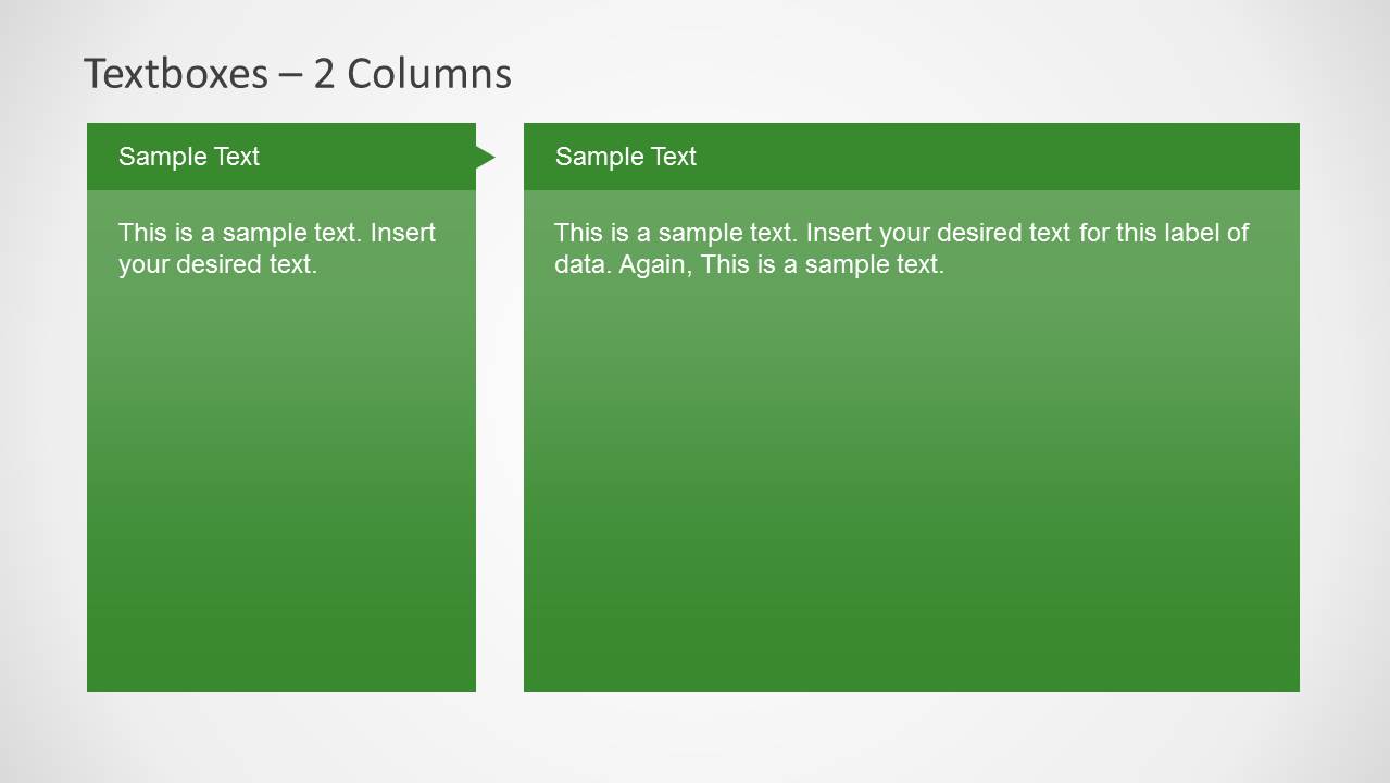Textboxes Template for PowerPoint with Red, Green and Blue Header Color ...