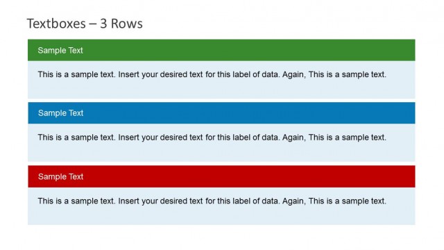 Textbox Slide Design for PowerPoint with 3 Rows
