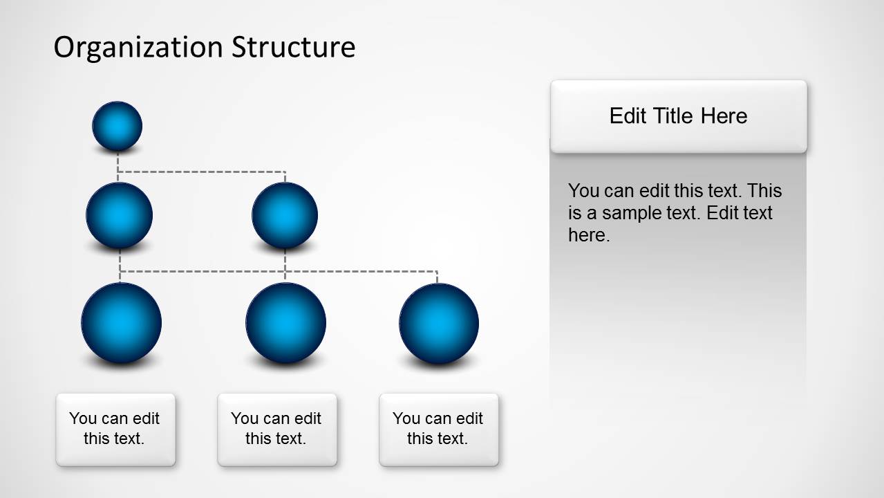 Organization Structure Template with Spheres for PowerPoint