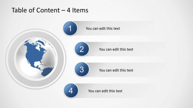 Table of Content 4 Items Slide Design for PowerPoint
