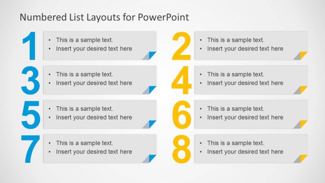 Numbered List Layout Template for PowerPoint