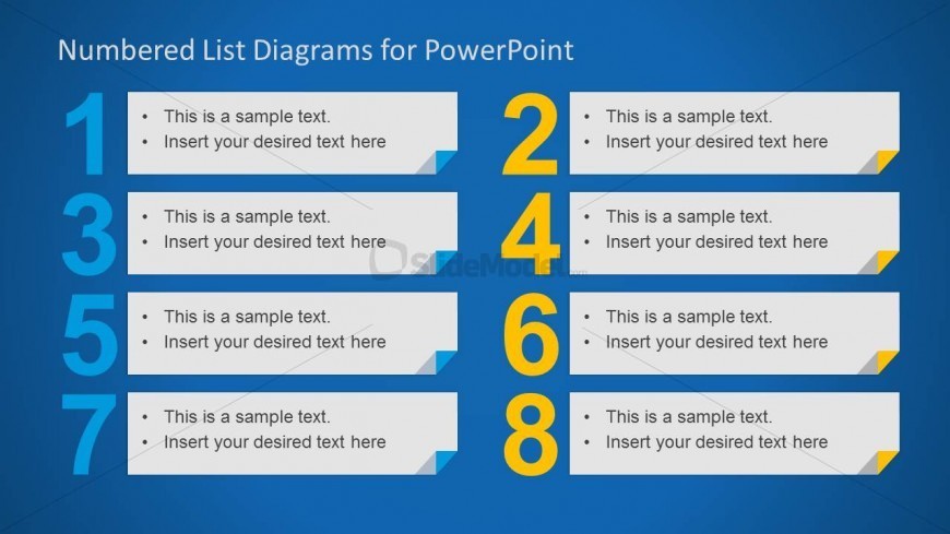 8 Elements in a Numbered List for PowerPoint