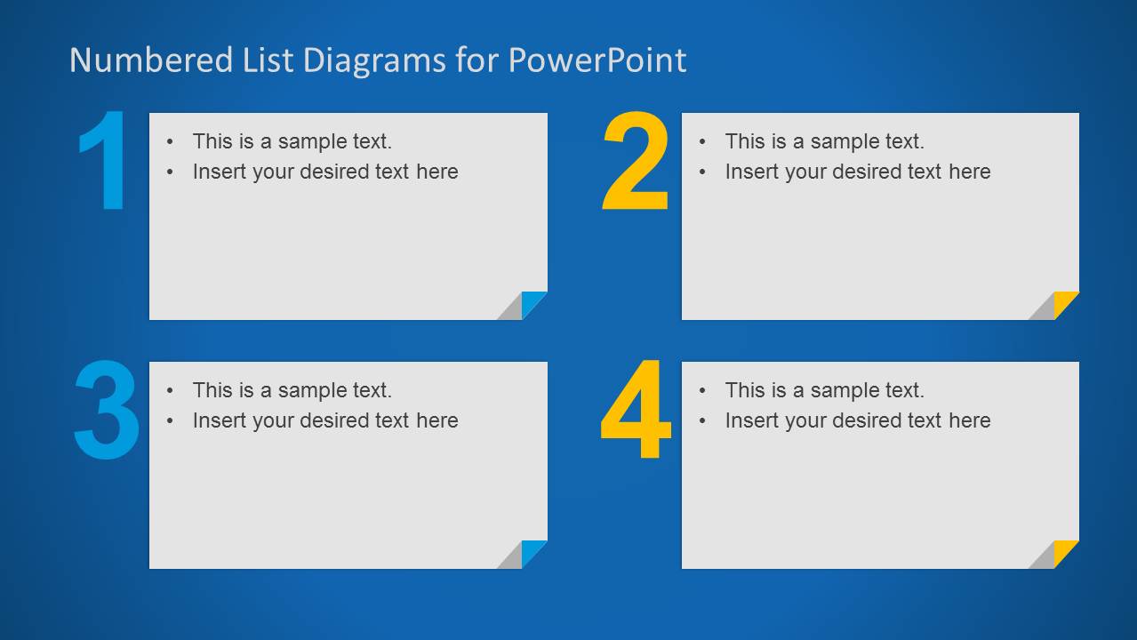  Numbered List Template For PowerPoint With 4 Items SlideModel