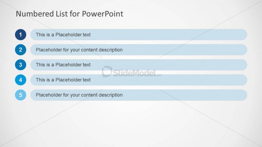 PowerPoint Table with Five Rows