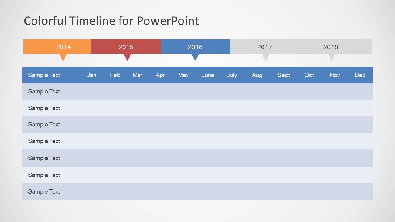 Colorful Timeline Template for PowerPoint - SlideModel