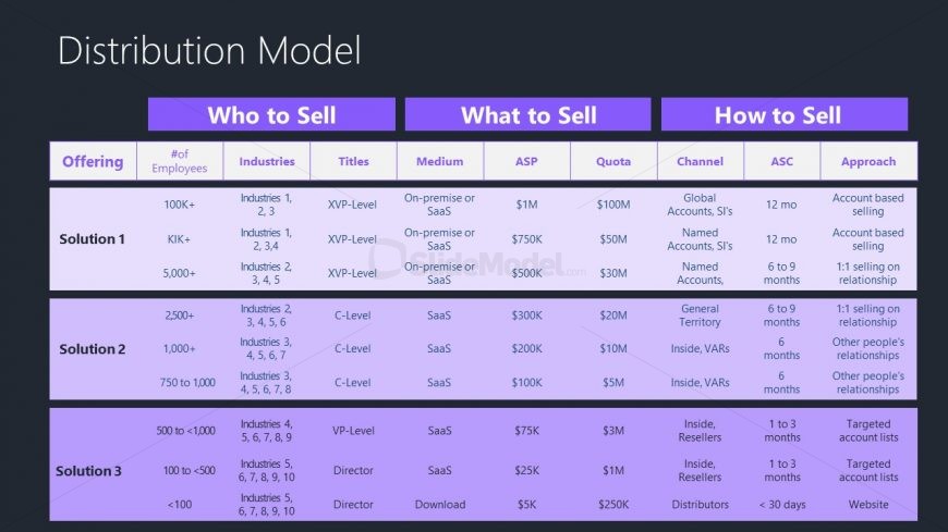 Editable Matrix Slide for Business Distribution Model