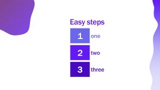 Easy 3 Step animated lists PPT Template - First Layout 