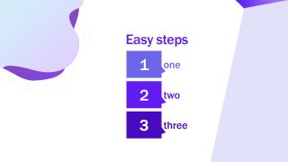 Easy 3 Step animated lists PPT Template - Design 2