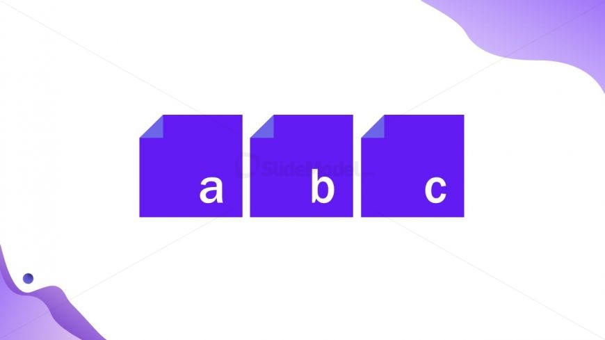 Alphabetic  3-Segment Diagram Slide - Animated Lists PPT Template 