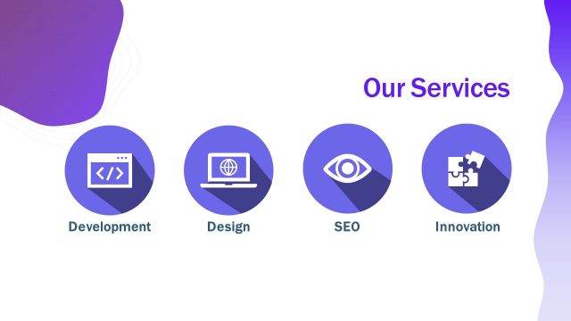 Our Services Circular Layout with Shadow Effect