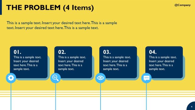 Pitch Deck Template – 4-Item Problem Slide