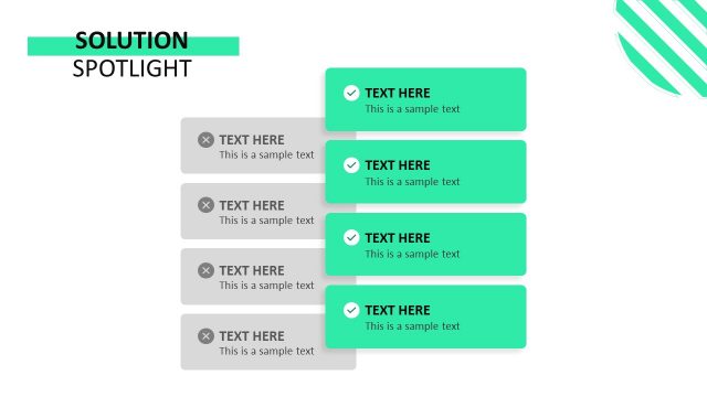 4 Rows Comparison Table Arranged in Overlap