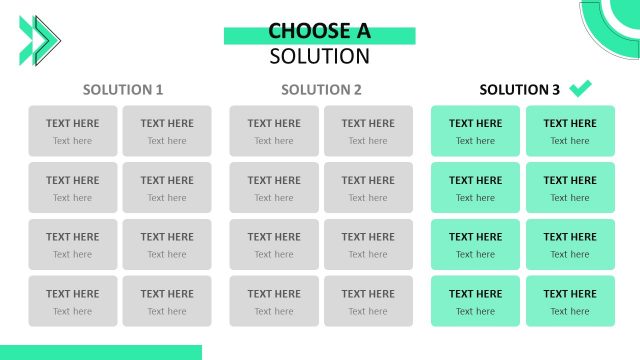 Three Editable Comparison Tables with 4 Rows