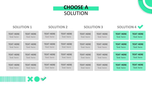 Four Comparison Tables with 4 Editable Rows